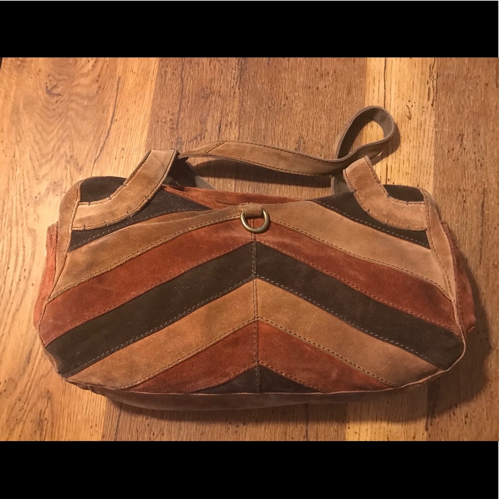 Lucky Brand shoulder bag. Brown suede.